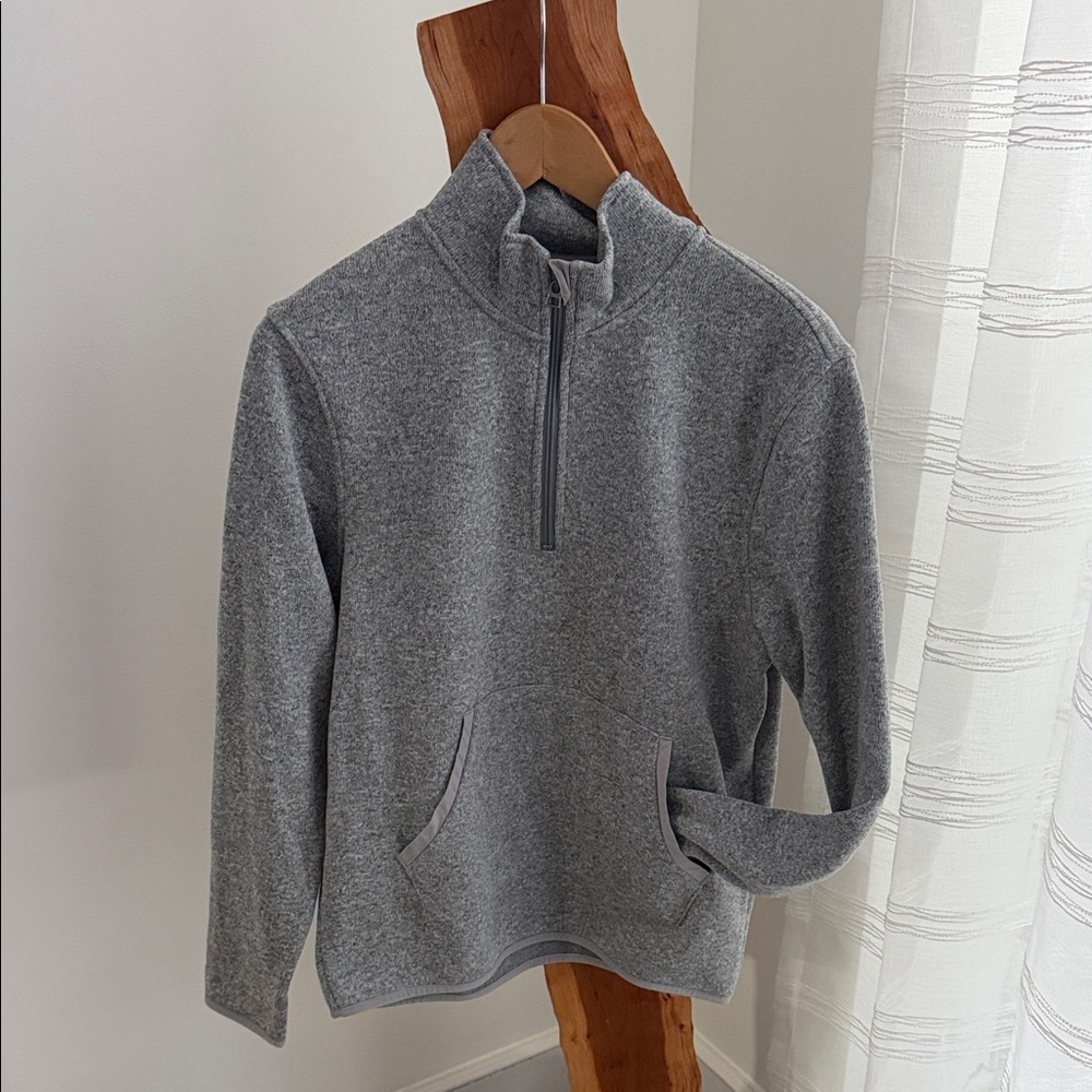 J. Crew Men's Heather Gray Zip-Up Sweater